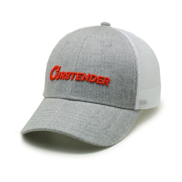 Gray Wool Fabric 3D Embroidery Trucker Hat, Custom Sports Caps And Hats